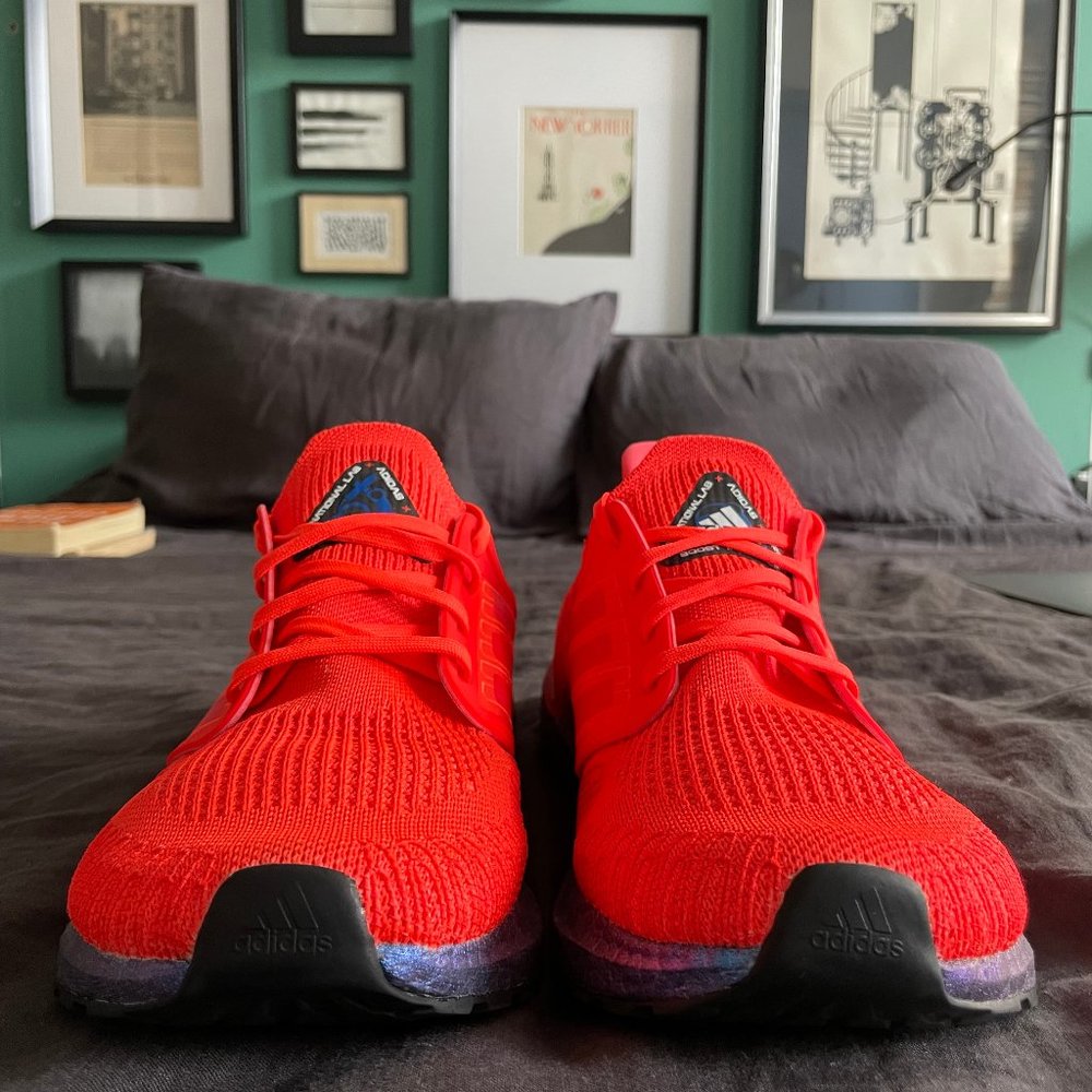 *Like New* ADIDAS ULTRABOOST 20 ISS IN SOLAR RED/BLUE VIOLET METALLIC